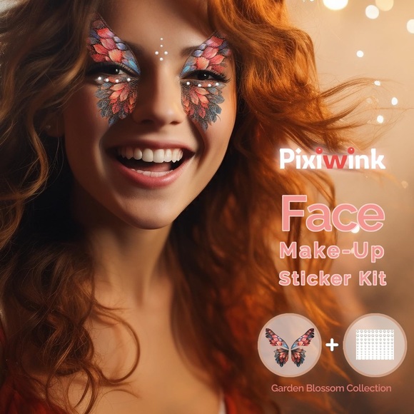 Butterfly Face Makeup Tattoo Kit Festival Glitter Face Gems - Picture 10 of 10